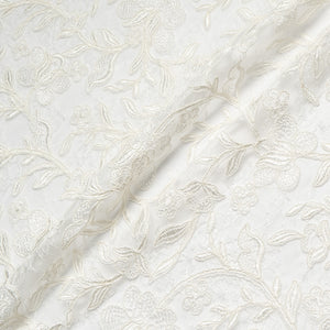 Floral Embroidered Ivory Chantilly Lace