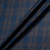 Blue & Brown Checkered Extrafine Wool