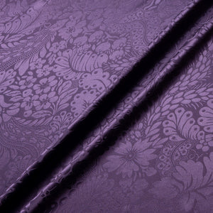 Eggplant Floral Jacquard Pure Silk