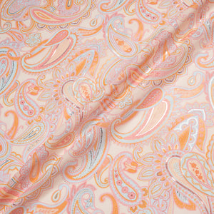 Orange Paisley Coloured Vision Printed Cotton Voile