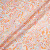 Orange Paisley Coloured Vision Printed Cotton Voile