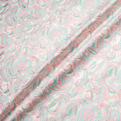 Pink & Turquoise Paisley Vision Printed Metallic Cotton