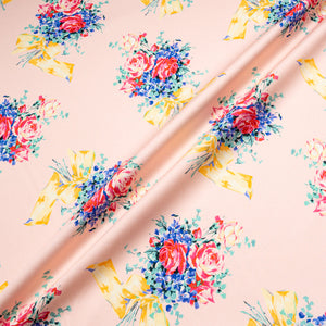 Floral Bouquet Printed Baby Pink Superfine Cotton
