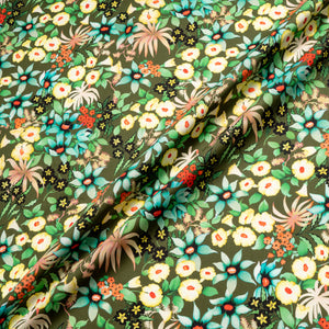Floral Printed Dark Green Superfine Cotton