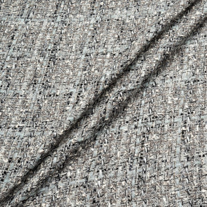 Grey Cotton Blend Woven Bouclé