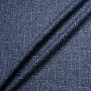 Dark Blue Checkered Extrafine Wool