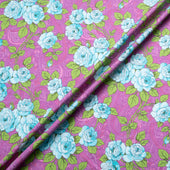 Blue Rose Printed Magenta Paisley Cotton