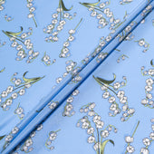 Snow Drop Printed Blue Pure Silk Crêpe de Chine