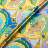 Abstract Printed Green Luxury Cotton