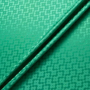 Emerald Green Geo Floral Jacquard Pure Silk