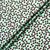 Black Spotted Mint Green Silk Panama