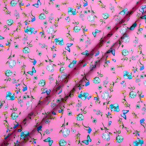 Butterfly & Floral Printed Candy Pink Dani Maki Cotton