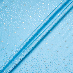 Sky Blue Metallic Spot Jacquard Silk