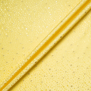 Yellow Metallic Spot Jacquard Silk