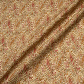 Brown Paisley Printed Pure Linen