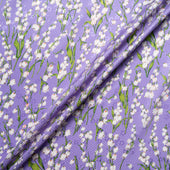 Lily of the Valley Printed Purple Silk Jacquard