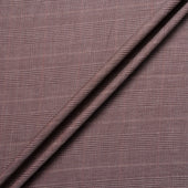 Burnt Red Checkered Wool, Silk & Linen Blend