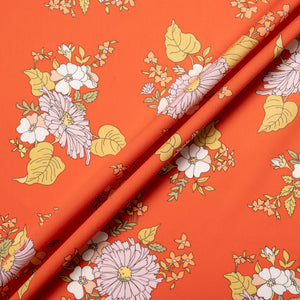 Floral Printed Red Liberty 'Tropical Sprig' Cotton Tana Lawn