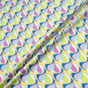 Pink, Yellow, Blue Geo Printed Stretch Cotton