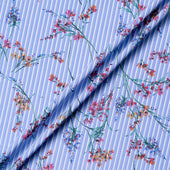 Multi Floral Printed Blue Cotton Blend