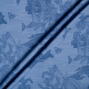Tropical Printed Stretch Cotton Denim