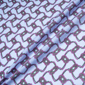 Pink & Green Rope Printed Lilac Pure Linen