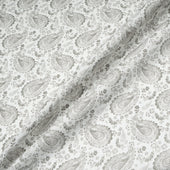 Taupe Paisley Printed Pure Linen