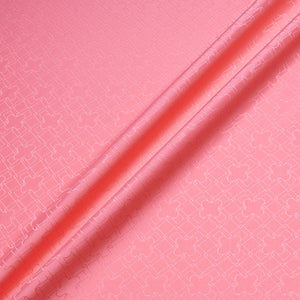 Salmon Pink Geo Jacquard Pure Silk