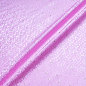 Metallic Jacquard Bubblegum Pink Geo Pure Silk