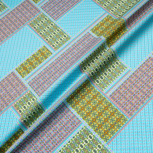 Patchwork Printed Dani Maki Turquoise Pure Cotton