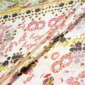 Candy Cane Theme Pure Silk Twill
