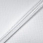 White 'Squares' Jacquard Pure Cotton Shirting