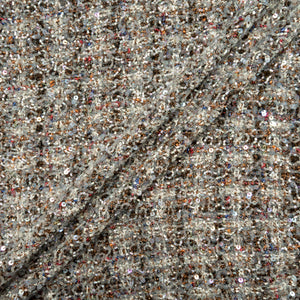 Multi Checkered Beaded Wool Bouclé