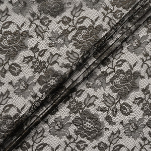 Rose Floral Black Chantilly Lace