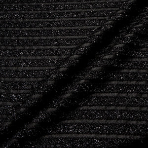 Black Wool & Cotton Blended Lurex Bouclé