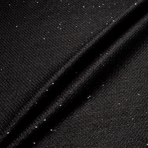 Black Sequinned Woven Wool Blend Bouclé
