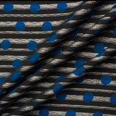 Black/Blue Spotted D'Esté Silk (A 95cm Piece)