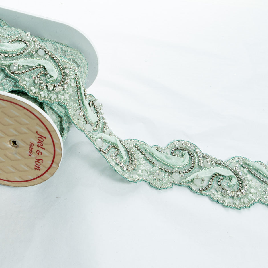 Mint Green Bead Trim | Buy Hand Beaded Trim Mint Green Bead Trim | Buy Hand Beaded Trim