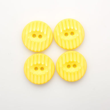 Yellow Ridged Button - Medium