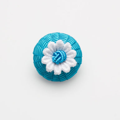 Turquoise Blue Daisy Button - Small