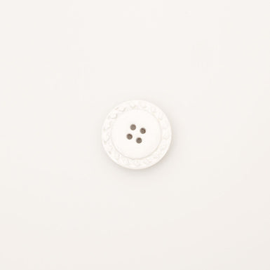 White 'Stitch' Button - Medium