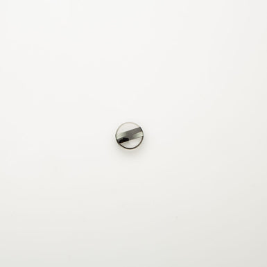 Grey & Black Striped Clear Button - Small