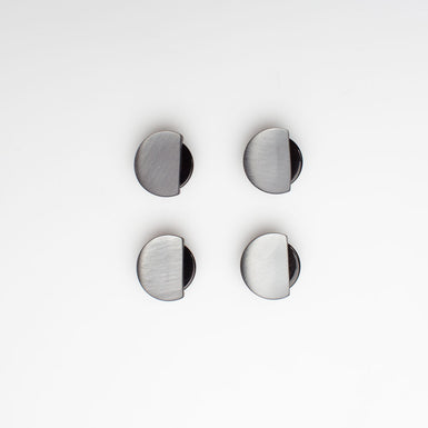 Two-Tone Black & Grey Jacket Button - Medium
