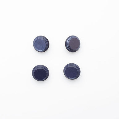 Pearlised Blue Round Ridged Button - Small