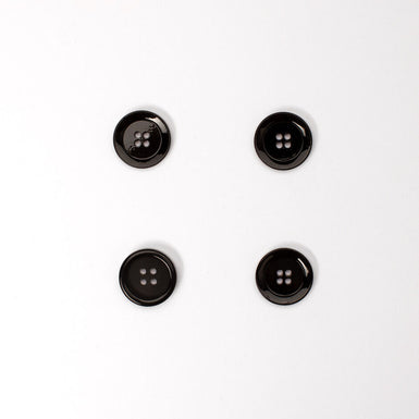 Mid Size Black Round Coat Button