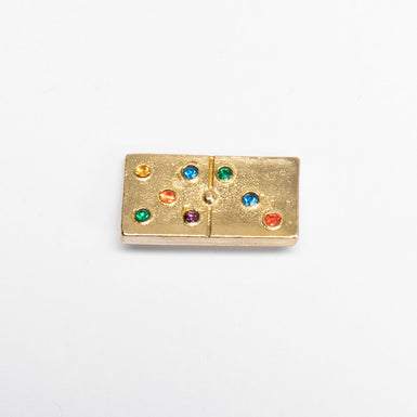 Multi-Coloured Gold Domino Button