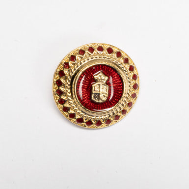 Red & Gold Large Gold Toned Button