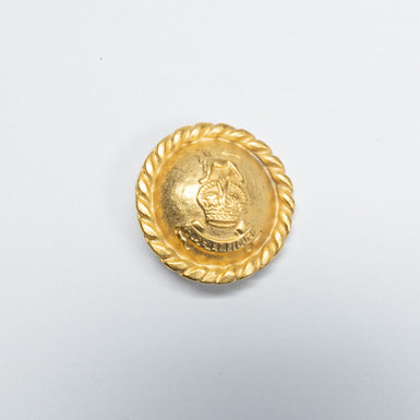 Rope & Crest Large Round Gold Button