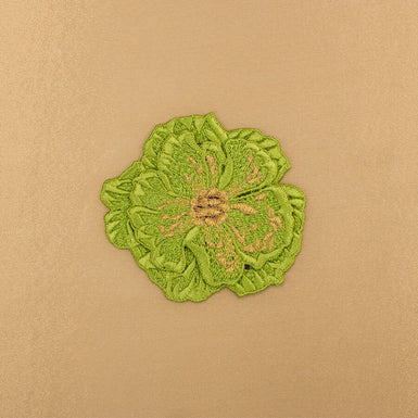 Green/Gold Metallic Flower Motif