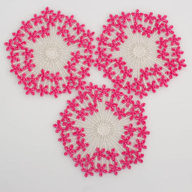 Pink/Silver Flower Motif
